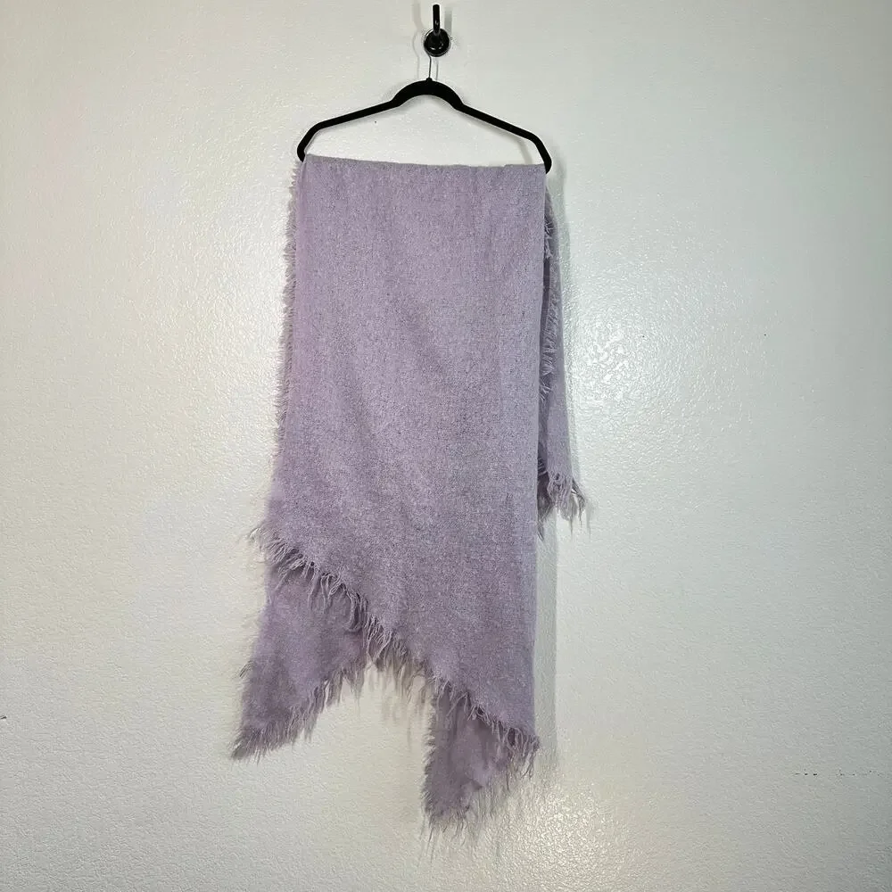 Anthropologie Soft Lilac Fringed Scarf Wrap Pashmina knot purple